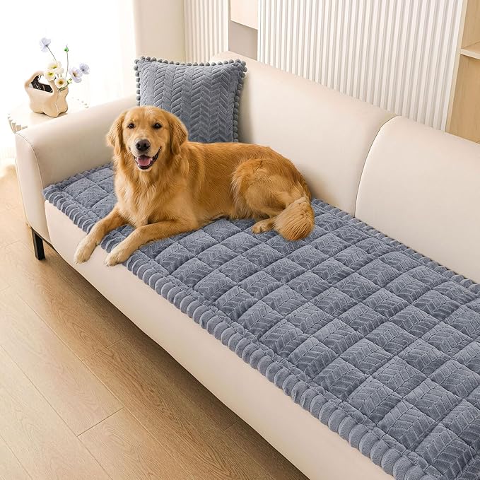 Smiry Couch Cover for Dogs, Non Slip Fuzzy Pet Sofa Covers Washable | Sofa