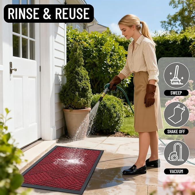 OLANLY Front Door Mat Outside Entrance 47x32, Waterproof Heavy-Duty Doormat |