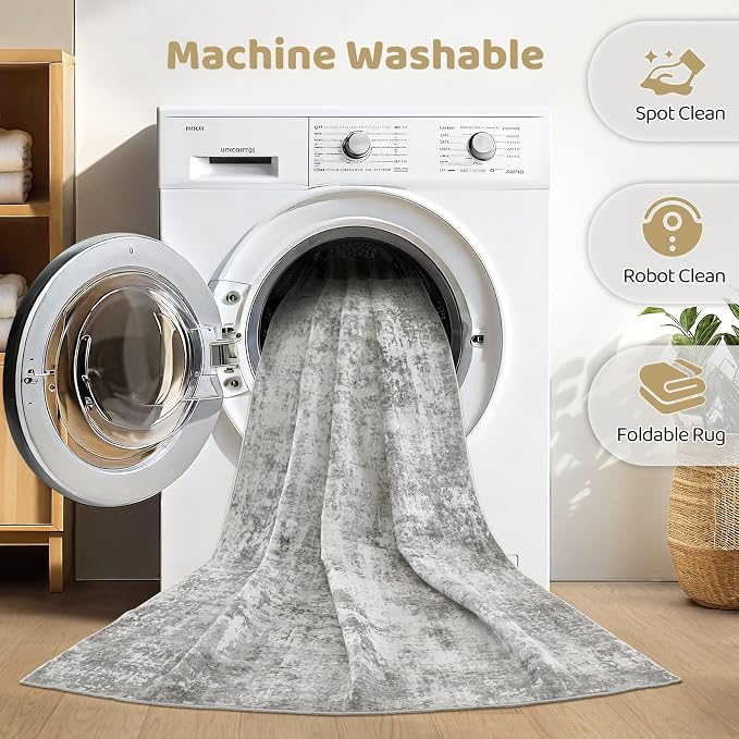 LOONGRUG 10x14 Area Rugs Washable Large Neutral Modern Living Room Rug |