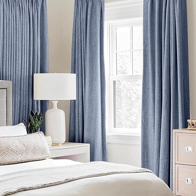 MIULEE 100% Blackout Linen Curtains