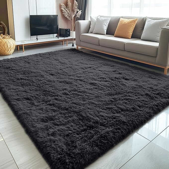 OLANLY 5x5 Area Rugs for Living Room Bedroom, Machine Washable Soft Fluffy