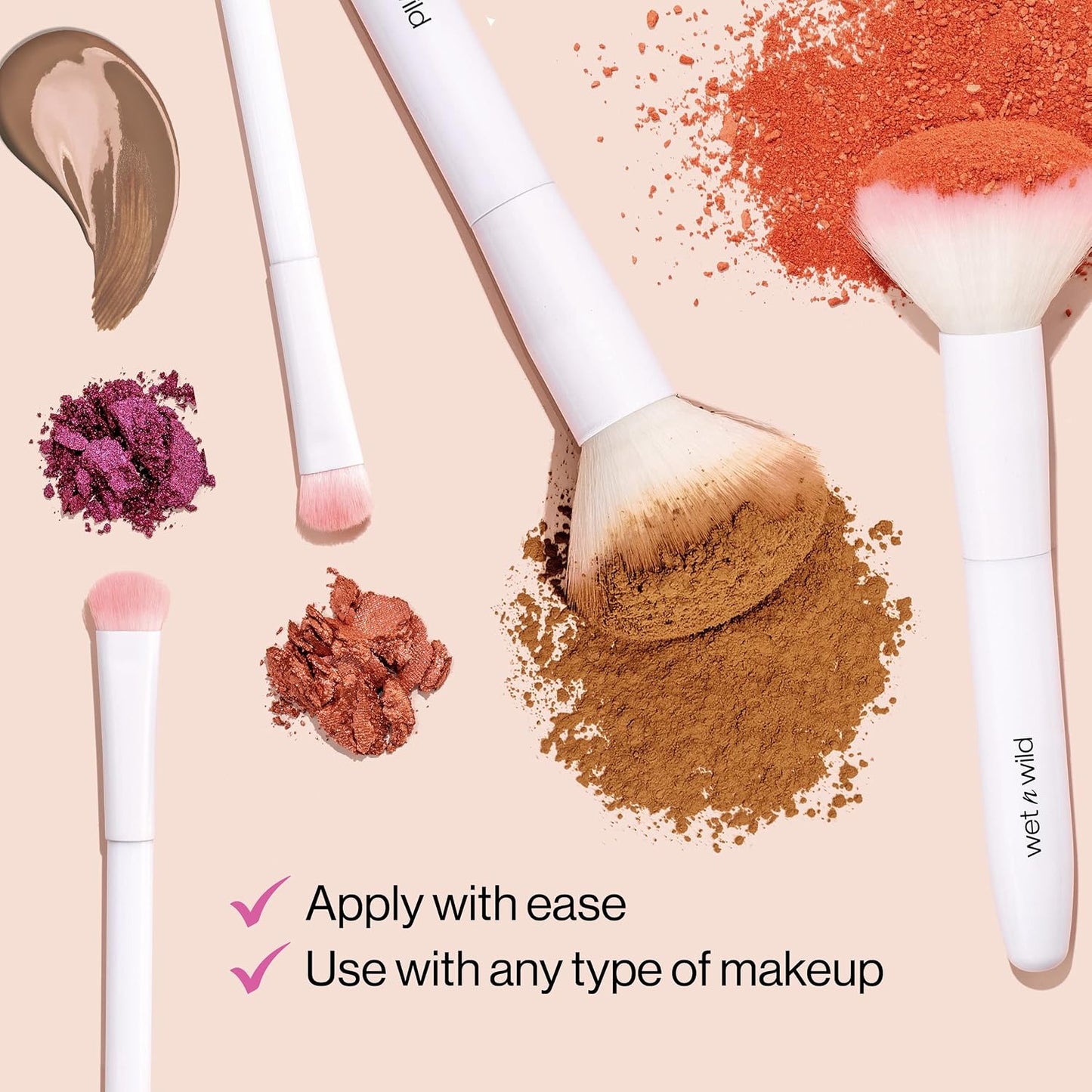 wet n wild Eyeshadow Brush, Precision Blending Application, Soft Synthetic Fibers, Ergonomic Handle for Comfortable Precision Control