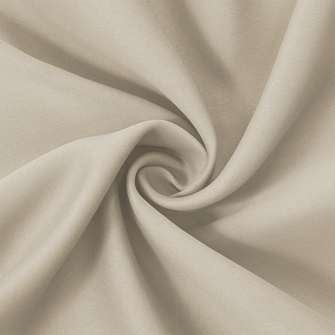 Light Beige Blackout Curtains 52 x 84 Inch Long Beige Curtains Set of 2 Panels