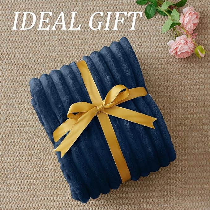 BEDELITE Ribbed Twin Blanket for Couch & Bed, Warm Yet Lightweight, Ribbed