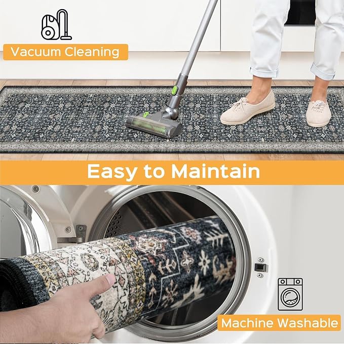 Small Rugs for Entryway Door Mat 2x3 for Kitchen Bathroom | Non Slip;Machine