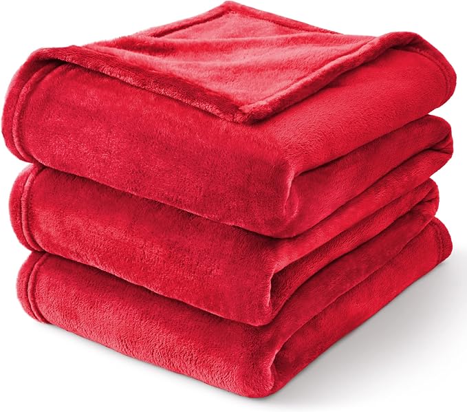BEDELITE Fleece Blanket Soft Plush Full Bed Blanket Red 84"x90" | Ultra Soft