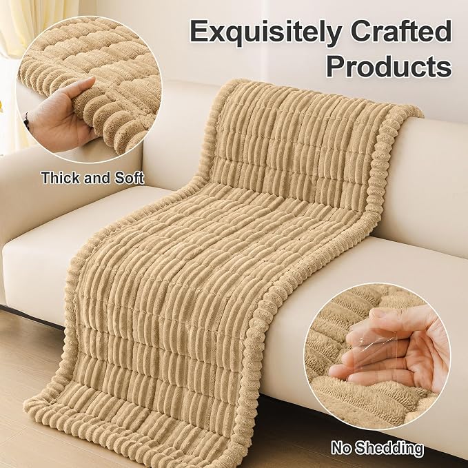Couch Cover for Dogs, Washable Non Slip Plush Flannel Sofa Protector | Thick