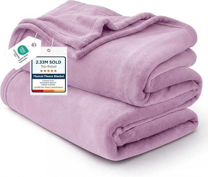 Bedsure GentleSoft Fleece Throw XL Blanket Light Purple
