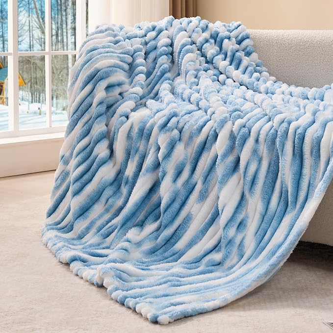 BEDELITE Ribbed Twin Blanket for Couch & Bed, Warm Yet Lightweight, Ribbed