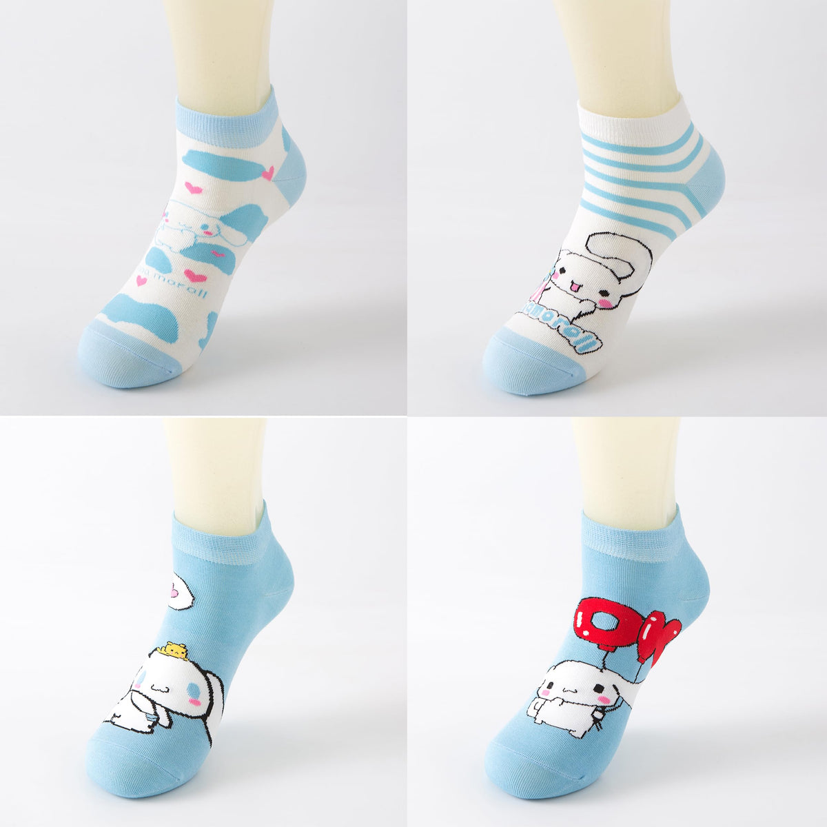 POIQUNT Cinna Anime Socks, 5 Pairs, Cotton