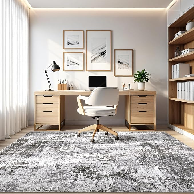LOONGRUG 10x14 Area Rugs Washable Large Neutral Modern Living Room Rug |