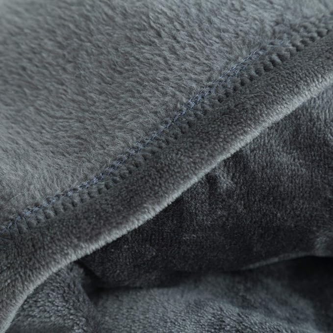 Bedsure GentleSoft Fleece Throw Blanket Dark Grey