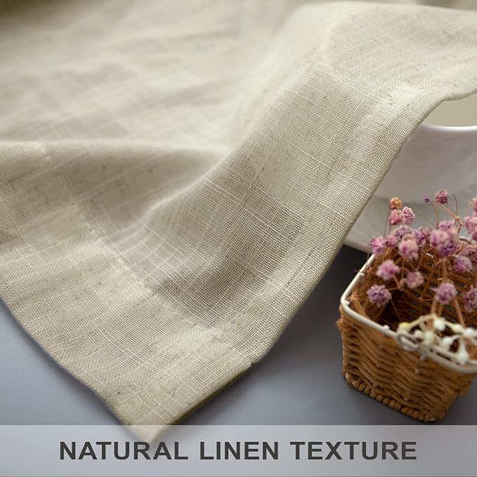 Birch Beige Linen Curtains 80 Inch Length