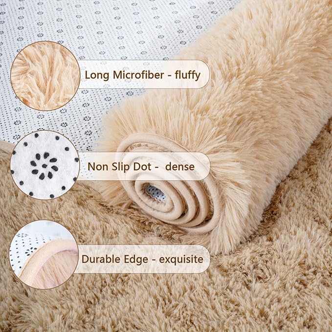 Chicrug Soft Runner Rug for Bedroom Living Room Plush Fluffy Rug 2x4 | Shag