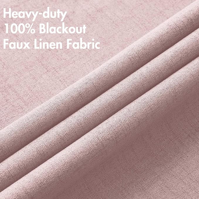 MIULEE 100% Blackout Linen Curtains