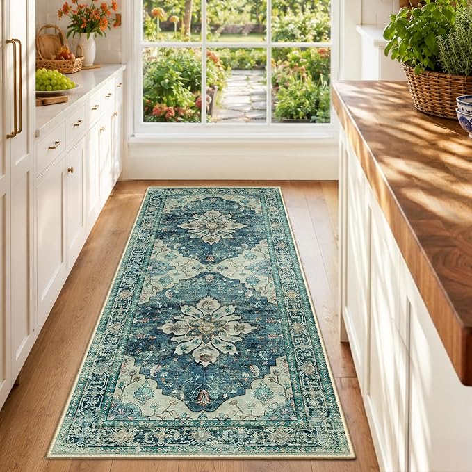 RELEANY Washable Area Rug, Runner 2'x6', Water Repellent, Pet Friendly