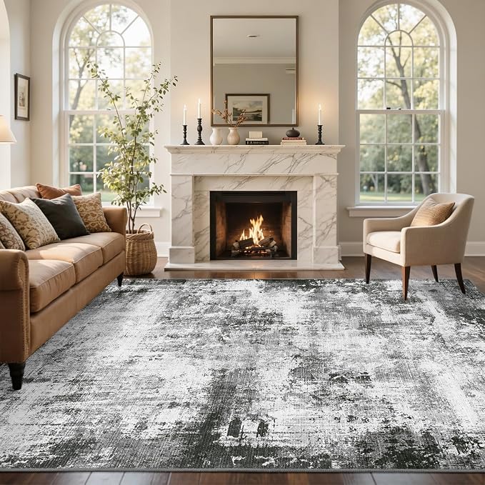 8x10 Ft Large Area Rugs for Living Room, Soft Non-Slip Washable Rugs Modern