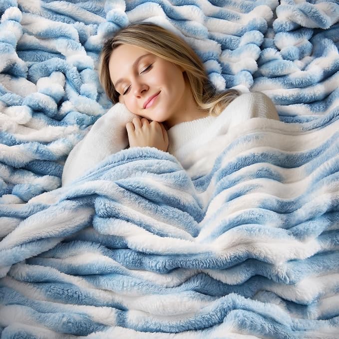 BEDELITE Ribbed Twin Blanket for Couch & Bed, Warm Yet Lightweight, Ribbed
