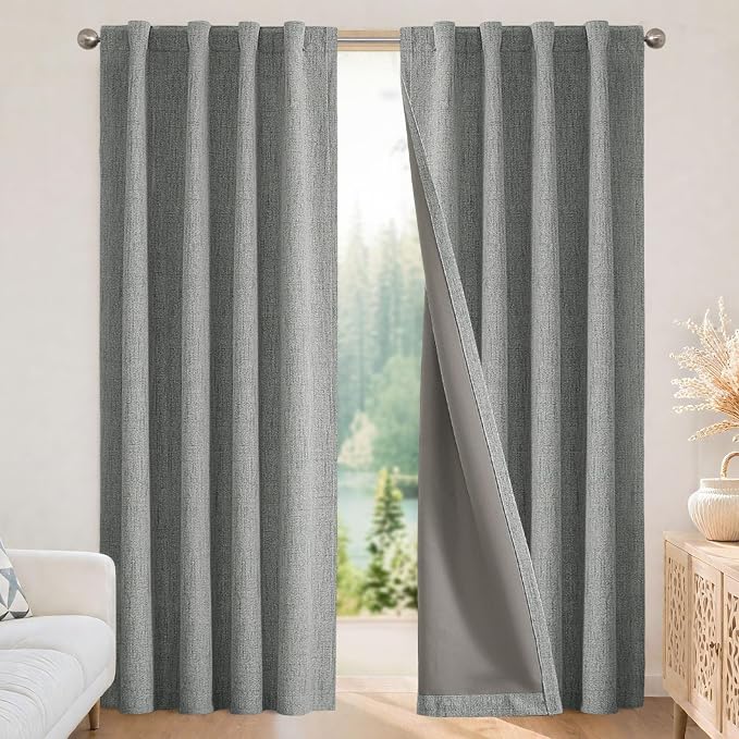Joydeco Linen Blackout Curtains