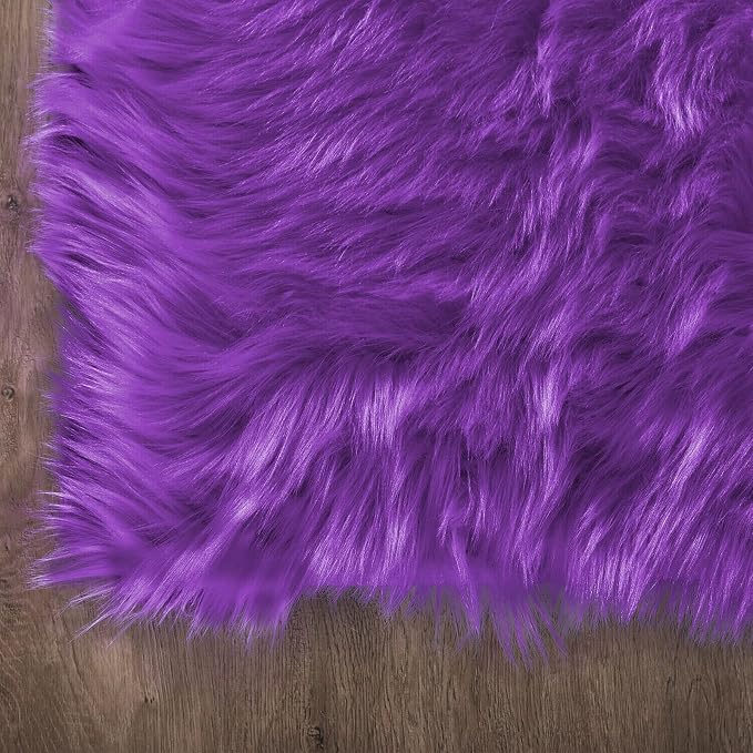 Latepis Small Area Rugs 3x4 Purple Faux Fur Rug Fluffy Carpet Shag Rug