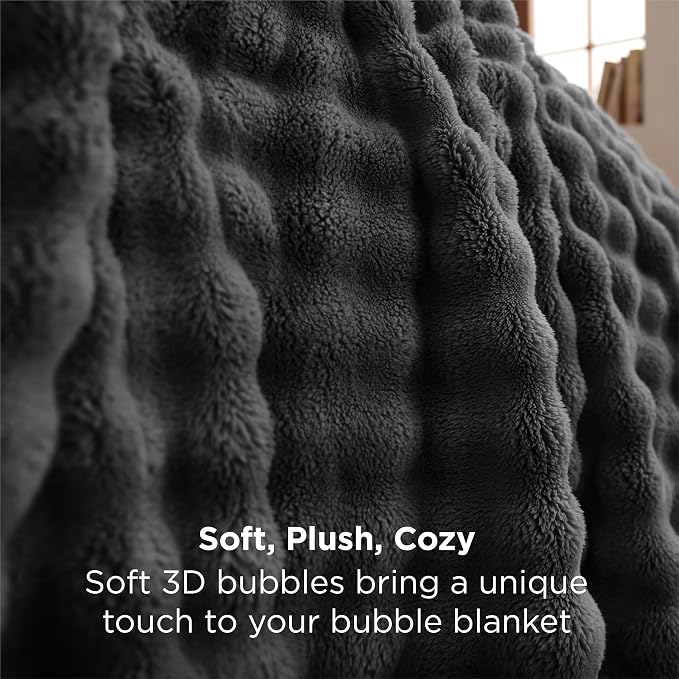 Bedsure 3D Fleece Bubble Blanket