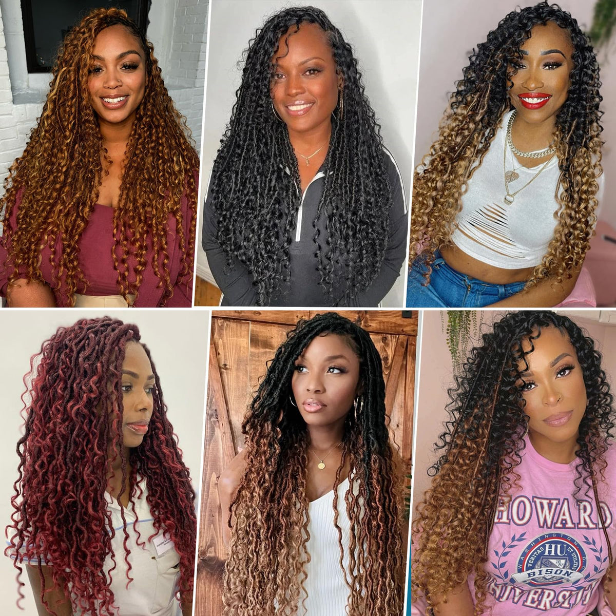 IIFLYDSFA 14-Inch Boho Goddess Faux Locs Crochet Hair, 8 Packs, 1B