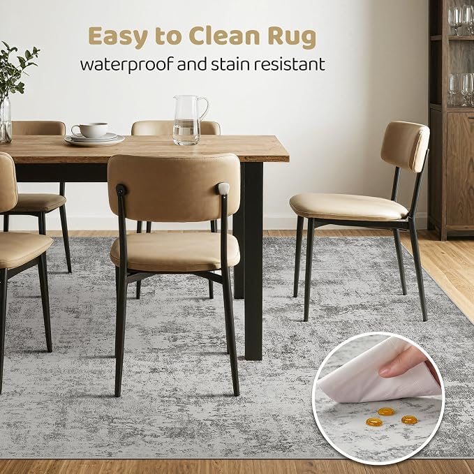 LOONGRUG 10x14 Area Rugs Washable Large Neutral Modern Living Room Rug |