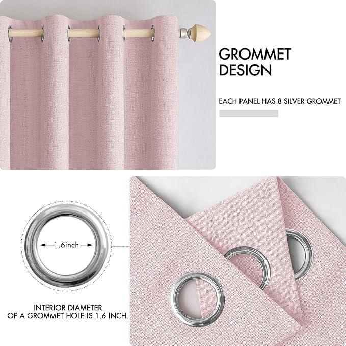 MIULEE 100% Blackout Linen Curtains