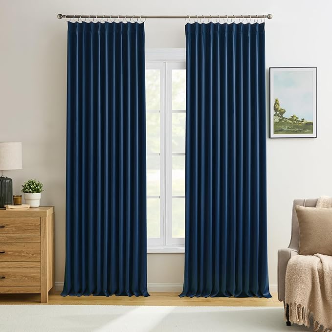 Navy Blackout Curtains 72 Wide x 90 inch Long 2 Panels
