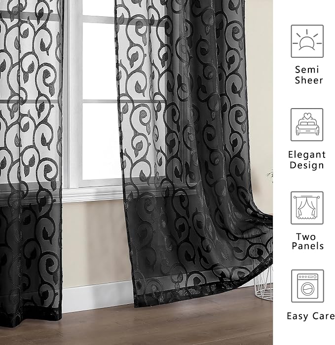 Furman Sheer Curtains 63 inch Length