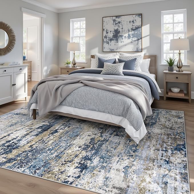 pmtsns Area Rugs 6x9 for Living Room: Washable Rug Modern Abstract Neutral Soft