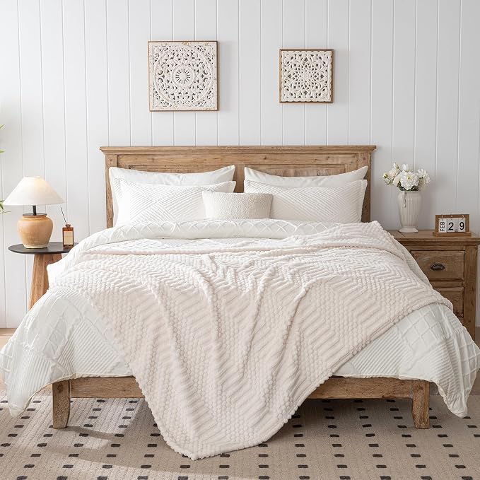 Beige Throw Blanket