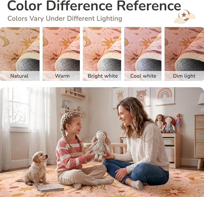 Vacuum-Friendly, 3x5 Washable Area Rug