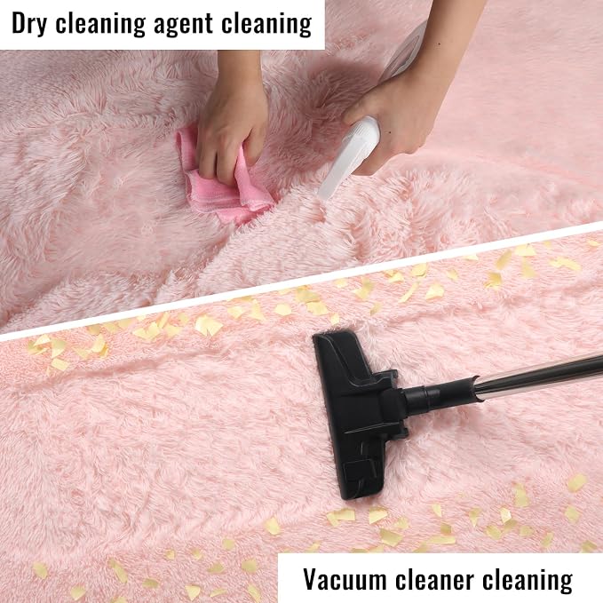 Soft Pink Fluffy Shag Pastel Area Rugs