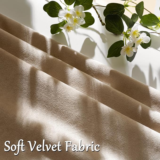 GIGIZAZA Taupe Velvet Pillow Covers 24x24 Decorative Pillows Pack of 2 |