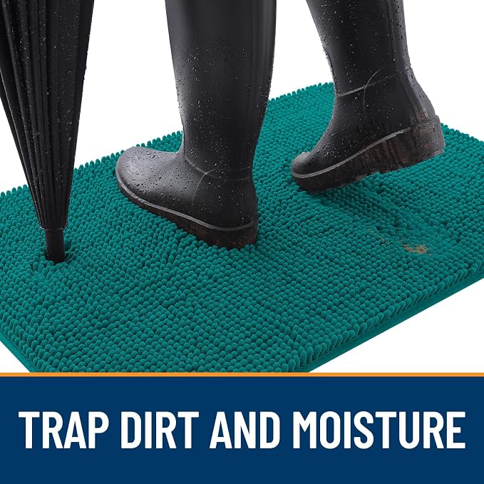 OLANLY Dog Door Mat for Muddy Paws 47x17, Super Absorbent Chenille Mud Mat |