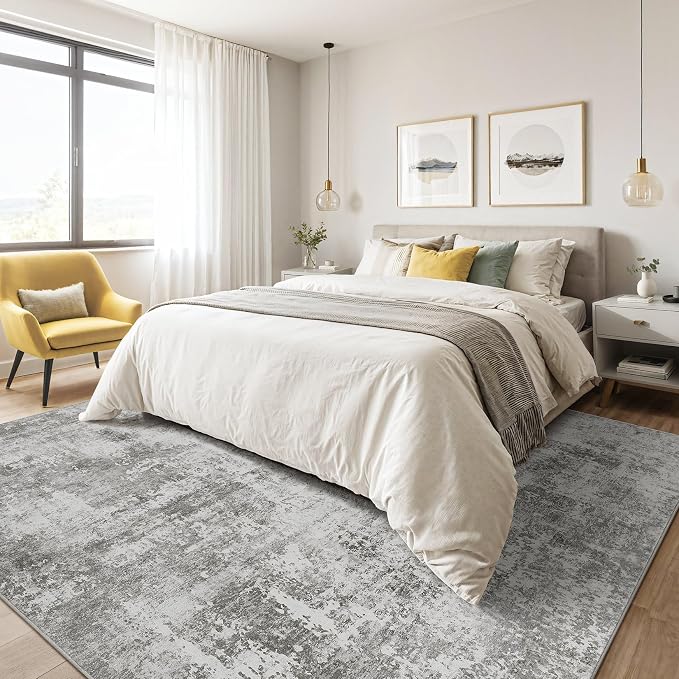 LOONGRUG 10x14 Area Rugs Washable Large Neutral Modern Living Room Rug |