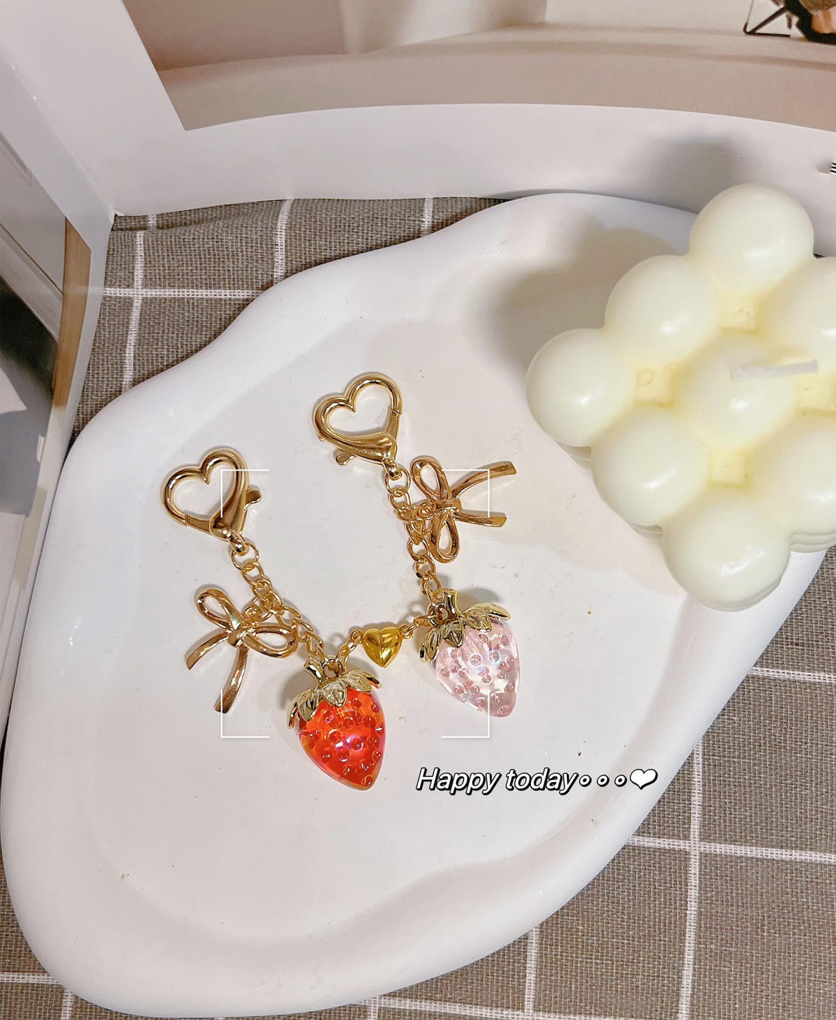 LAEKOU Strawberry Charm for Purse or Backpack