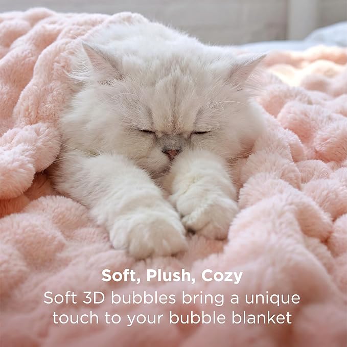 Bedsure 3D Fleece Bubble Blanket
