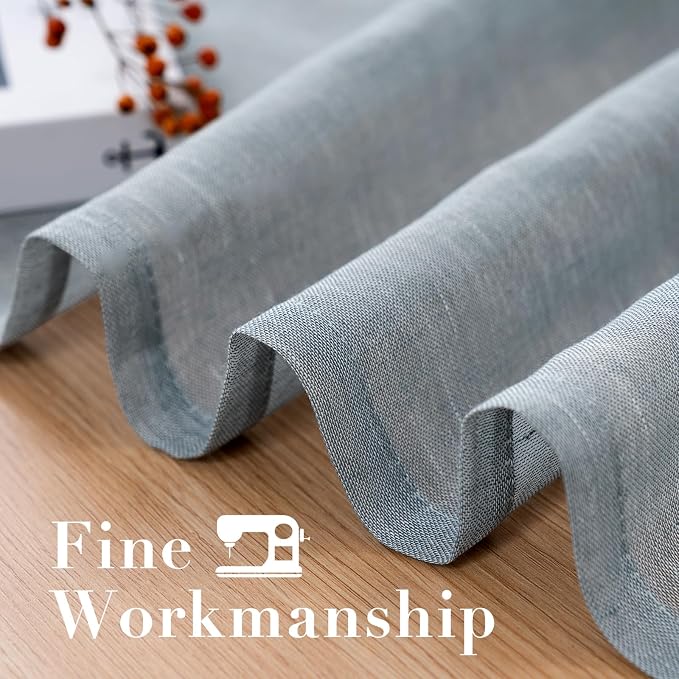 H.VERSAILTEX Linen Curtains Flax Linen Blended Curtain Panels