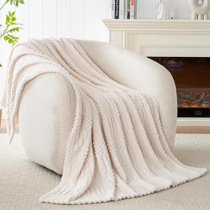 Beige Throw Blanket