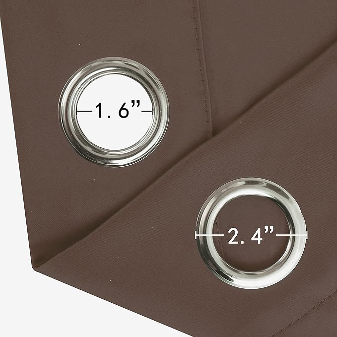 Chocolate Brown Thermal Blackout Curtains/42 x 72 Inch/Set of 2 Panels Room