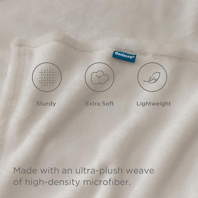 Bedsure GentleSoft Fleece Throw Blanket Linen