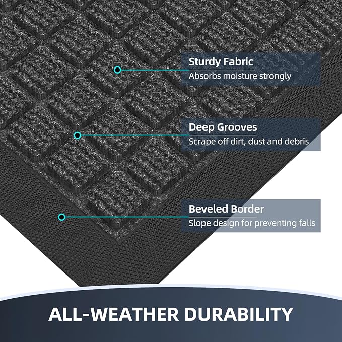 Front Door Mat Outside Entrance, Heavy Duty Waterproof Doormat | 31.5"x20"