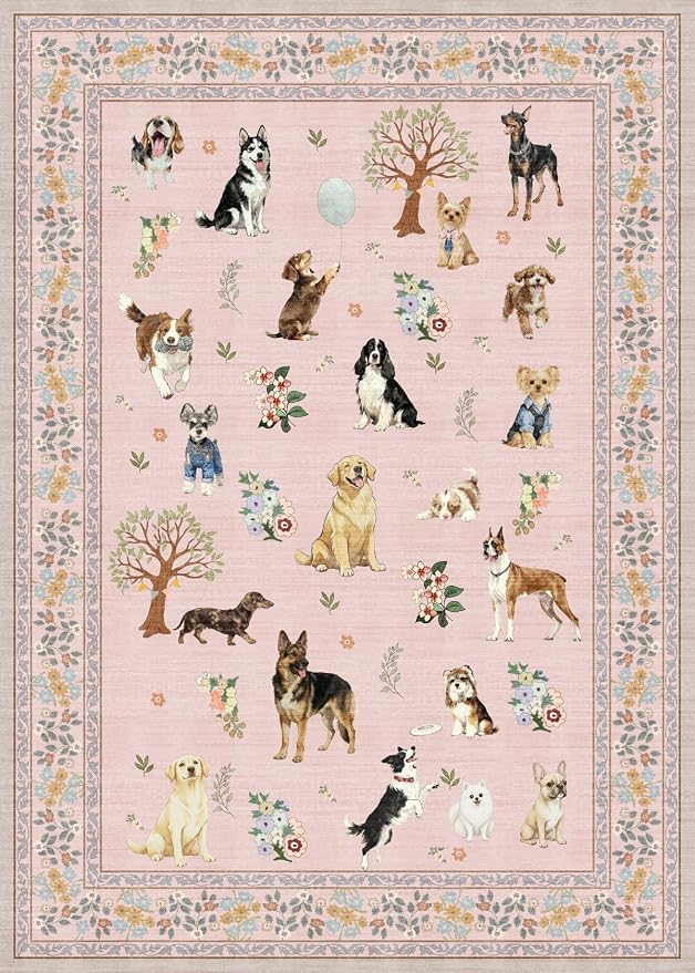 Pink Entry Rug 24x17inch Small Door Mat Runner
