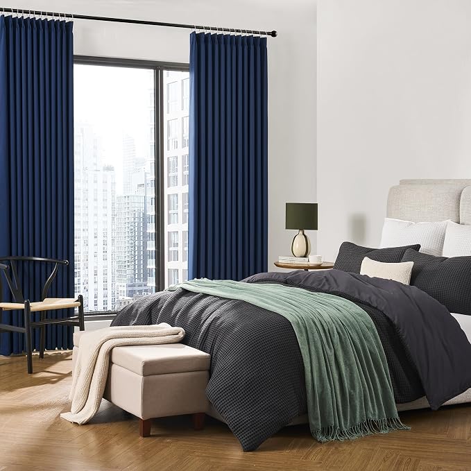 Navy Blackout Curtains 72 Wide x 105 inch Long 2 Panels