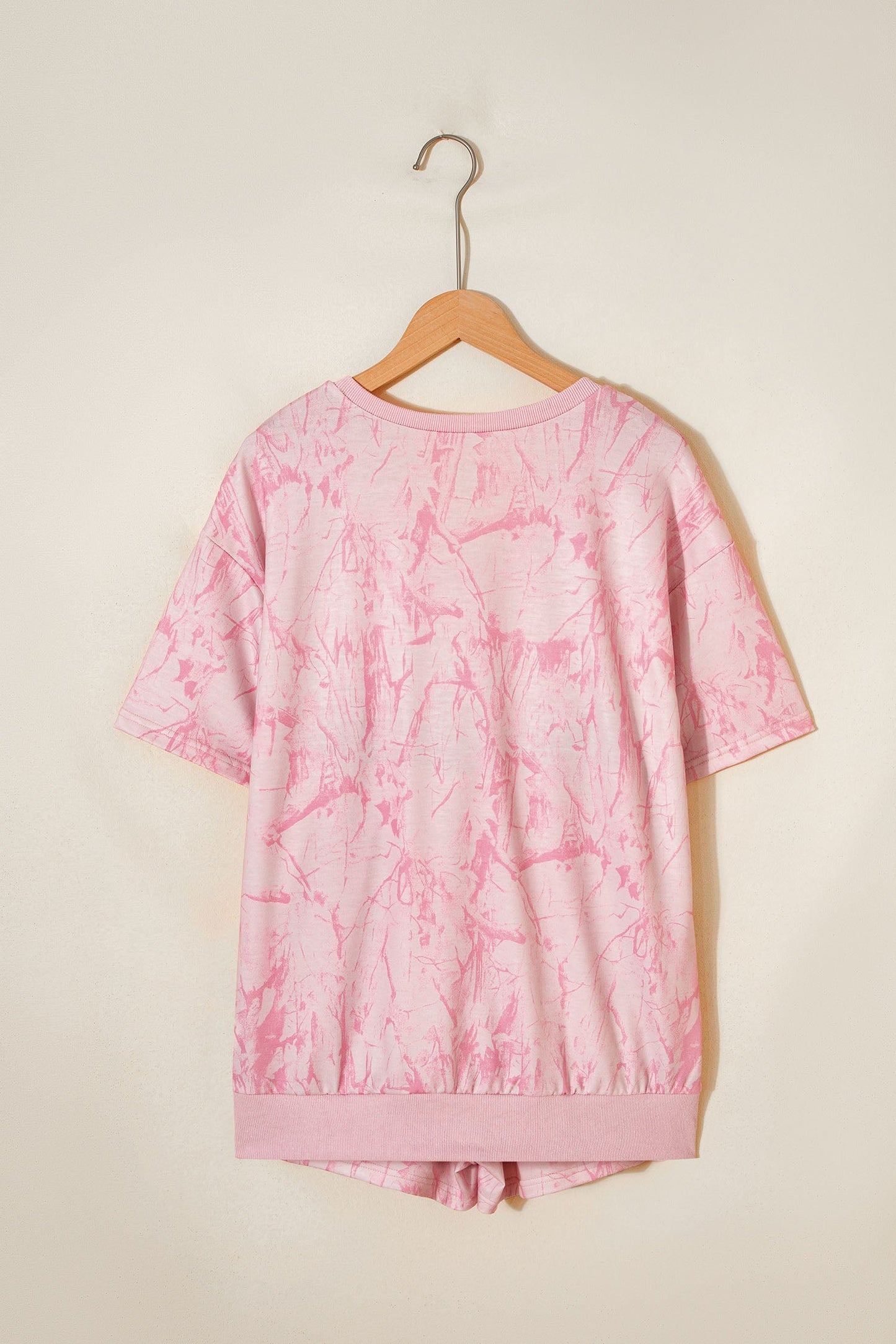 Camo V-Neck Tee & Drawstring Shorts Set