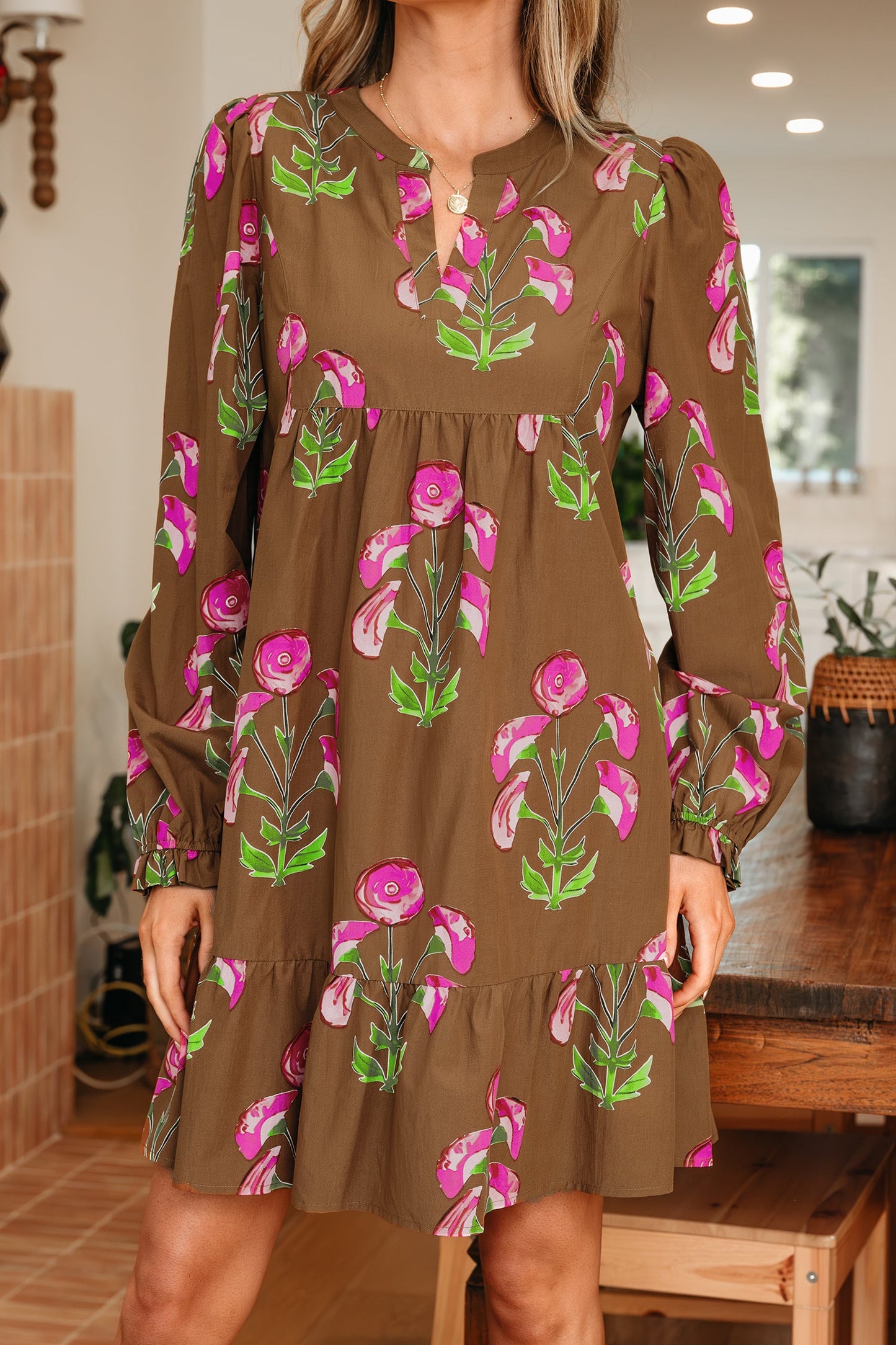 Kelly Hem Puff Sleeve Dress
