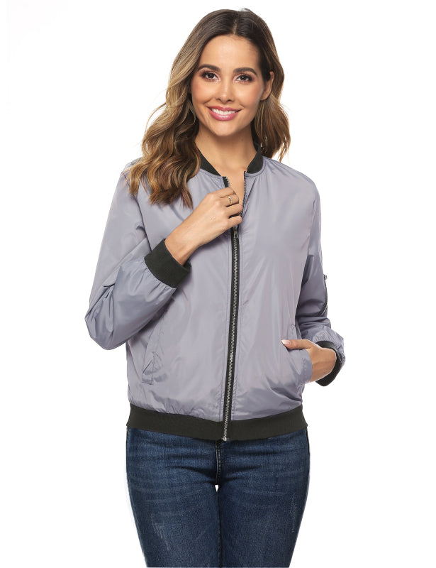 Ladies Casual Fashion Zip Jacket Jacket