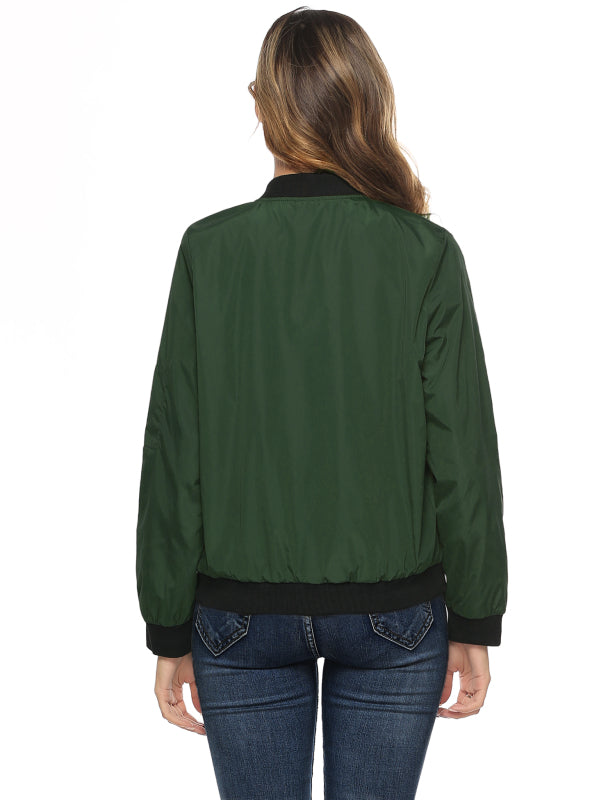 Ladies Casual Fashion Zip Jacket Jacket